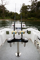 Lean / Leaning Post in Black with 360 Swivel Seat and 4 Rod Holders Lean / Leaning Post in Black with 360 Swivel Seat and 4 Rod Holders