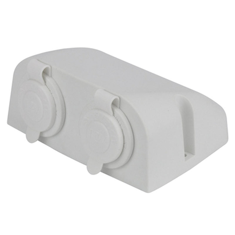 Power Outlet Double Socket - White