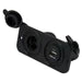 Flush Mount Black USB/Cigarette Charger Outlet Combo - 105(L) x 60(W) x 43(H)mm Flush Mount Black USB/Cigarette Charger Outlet Combo - 105(L) x 60(W) x 43(H)mm