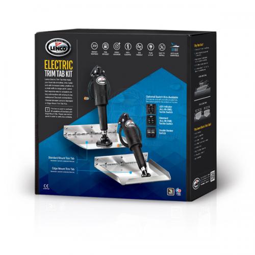 Lenco™ Complete Trim Tab Electro Polished Edge Mount Kits - Multiple Variants