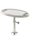 Oval Boat Table with Adjustable Pedestal Oval Boat Table with Adjustable Pedestal
