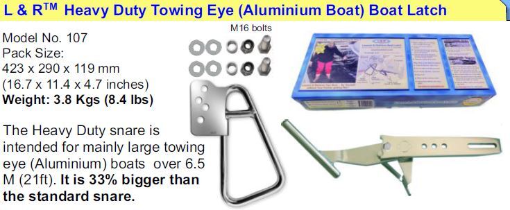 Launch and Retrieve Boat Latch Set - Towing Eye for Aluminium Boats