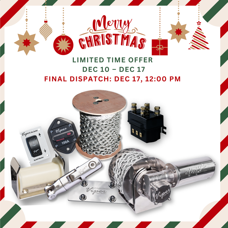 Viper “S” Series MICRO 1000 Stainless Winch Kit Inc 60m Rope and Chain