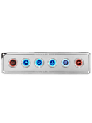 6 GANG STAINLESS STEEL SWITCH PANEL WITH 20AMP DUAL LED IP67 BACKLIT SWITCHES