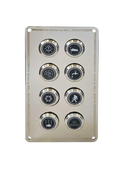 Viper Elite Series Slimline Marine 8 Gang Stainless Steel On/Off Switch Panels - Blue LED