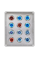 12 GANG STAINLESS STEEL SWITCH PANEL WITH 20AMP DUAL LED IP67 BACKLIT SWITCHES