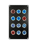 12 GANG CARBON FIBRE SWITCH PANEL WITH 20AMP DUAL LED IP67 BACKLIT SWITCHES