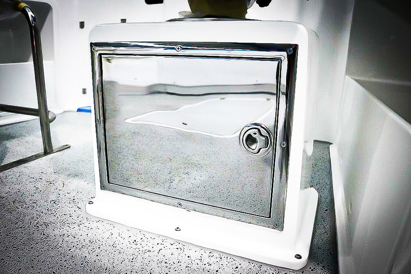 fibreglass seat box with tackle tray Fibreglass Seat Box | SS Tackle Locker