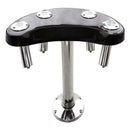 Lean / Leaning Post in Black with 360 Swivel Seat and 4 Rod Holders