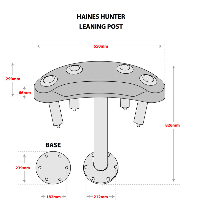 Haines Hunter Lean / Leaning Post in White with 360 Swivel Seat and 4 Rod Holders