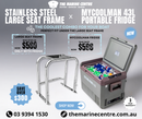 myCOOLMAN 43 Recreational Series Fridge x Haines Hunter Large Stainless Steel Seat Frame