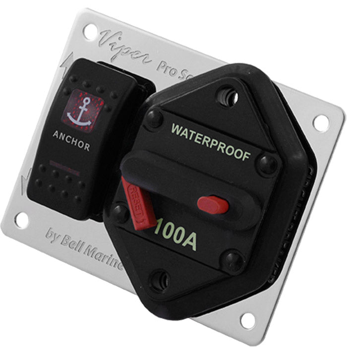 Viper Pro Series Led Anchor Switch with 100a Circuit Breaker, SS Plate
