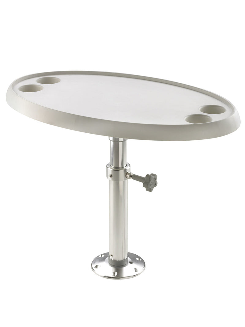 Oval Boat Table with Adjustable Pedestal
