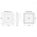 12V LED Square Cabin Light - Dual Colour Mode: Red/White and Blue/White